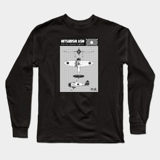 A5M FIGHTER AIRCRAFT DIAGRAM Long Sleeve T-Shirt